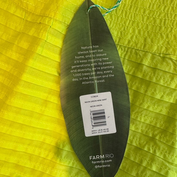 FARM Rio Neon Green Ruffled Mini Skirt - Picture 4 of 4